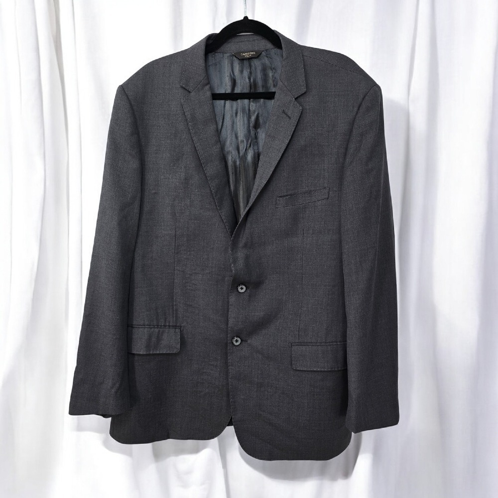 Camiloni Italia Wool Cashmere Blazer Charcoal Gray Sport Coat Size Men's 46R